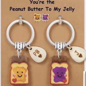 Cute Peanut Butter and Jelly Keychain Set